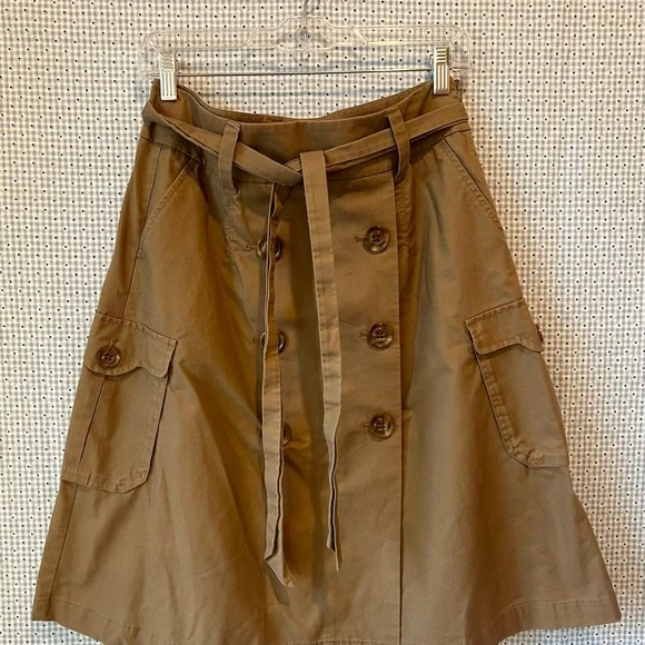 GAP Tan A-Line Cargo Skirt Knee-Length - Picture 6 of 6